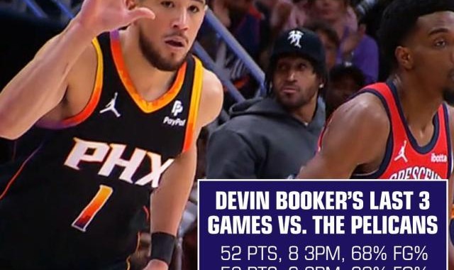 开云体育-吃饭睡觉打鹈鹕！布克三战对手连砍50+比肩大帅